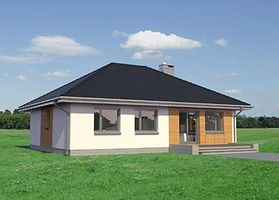 Задний фасад дома, Одноэтажный дом 13х10 - 102 м2