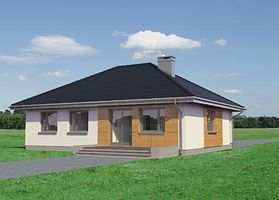 Левый фасад дома, Одноэтажный дом 13х10 - 102 м2
