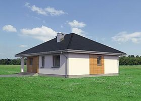 Правый фасад дома, Одноэтажный дом 13х10 - 102 м2