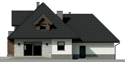 Задний фасад дома, Двухэтажный дом 16х11 - 218.94 м2