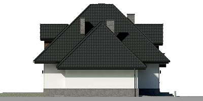 Левый фасад дома, Двухэтажный дом 16х11 - 218.94 м2
