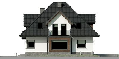 Правый фасад дома, Двухэтажный дом 16х11 - 218.94 м2