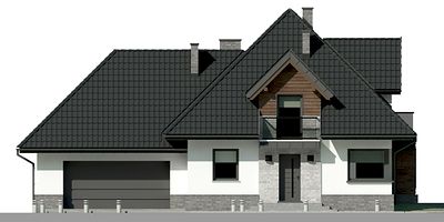 Передний фасад дома, Двухэтажный дом 16х11 - 218.94 м2