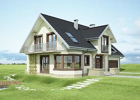 Левый фасад дома, Двухэтажный дом 17х11 - 205.9 м2