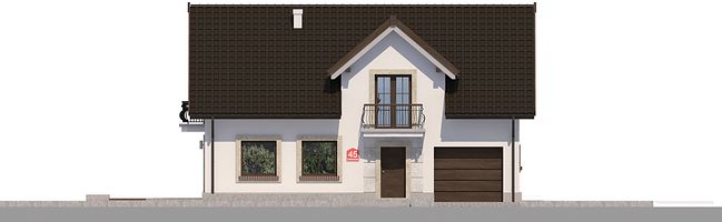 Передний фасад дома, Двухэтажный дом 14х9 - 149.78 м2
