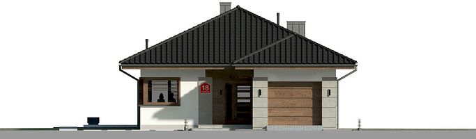 Передний фасад дома, Одноэтажный дом 10х20 - 133.12 м2