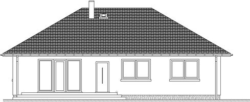 Задний фасад дома, Одноэтажный дом 14х10 - 114.09 м2