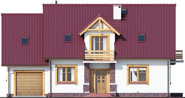 Передний фасад дома, Двухэтажный дом 15х12 - 183.1 м2