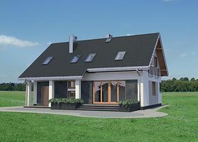 Задний фасад дома, Двухэтажный дом 13х10 - 156.6 м2