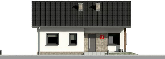 Передний фасад дома, Одноэтажный дом 10х9 - 69.58 м2