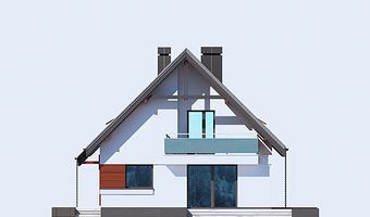 Правый фасад дома, Двухэтажный дом 13х9 - 130.6 м2